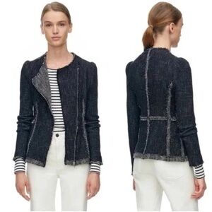 Rebecca Taylor Women’s Black/Ivory Structured Tweed Blazer 2